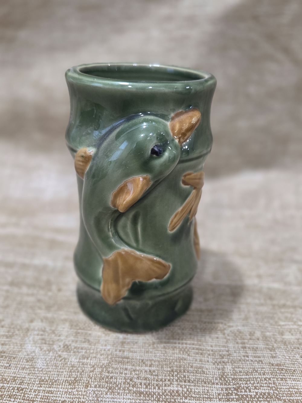 Lucky Bamboo Ceramic Flower Succlent Vase Holder 4" Tall